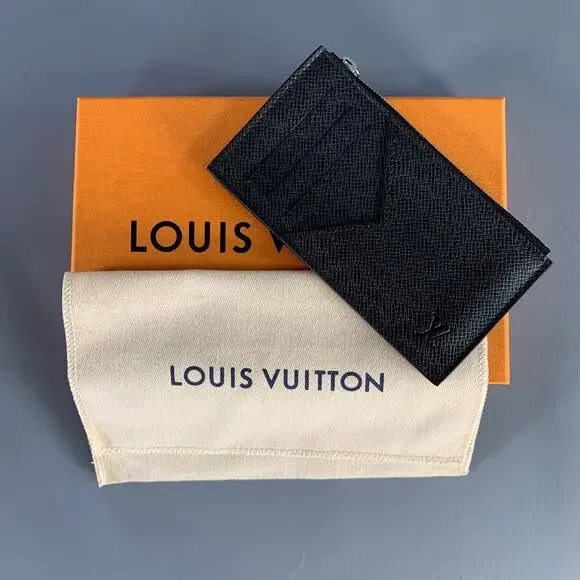 LOUIS VUITTON Black Taiga Leather Wallet